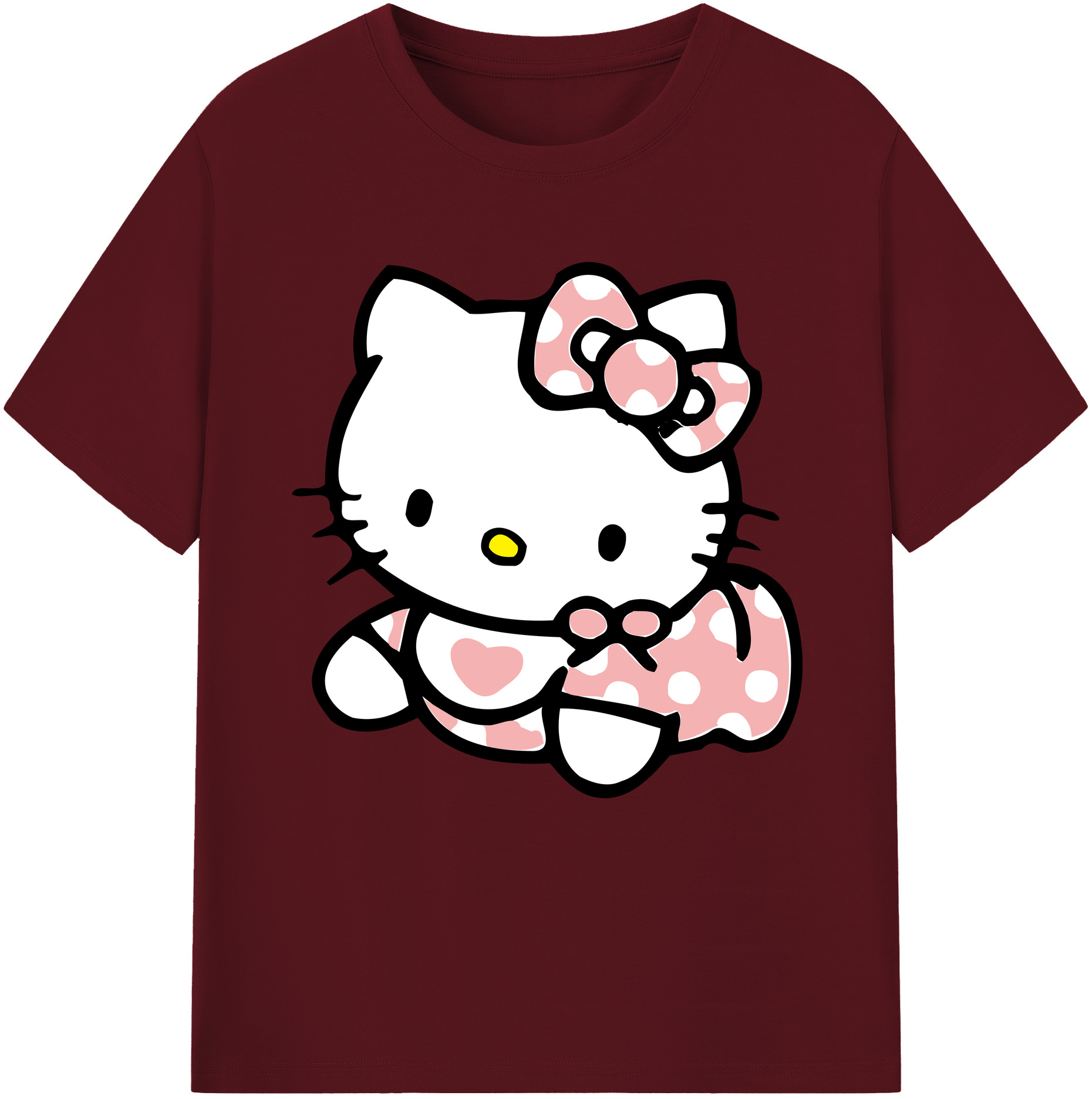 （画像用） Hello Kitty ハローキティ 綿100％半袖Tシャツ（フロントプリント）